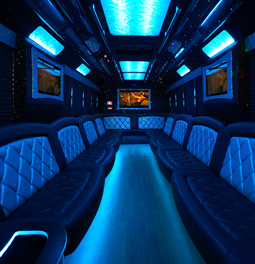 luxurious party bus interior